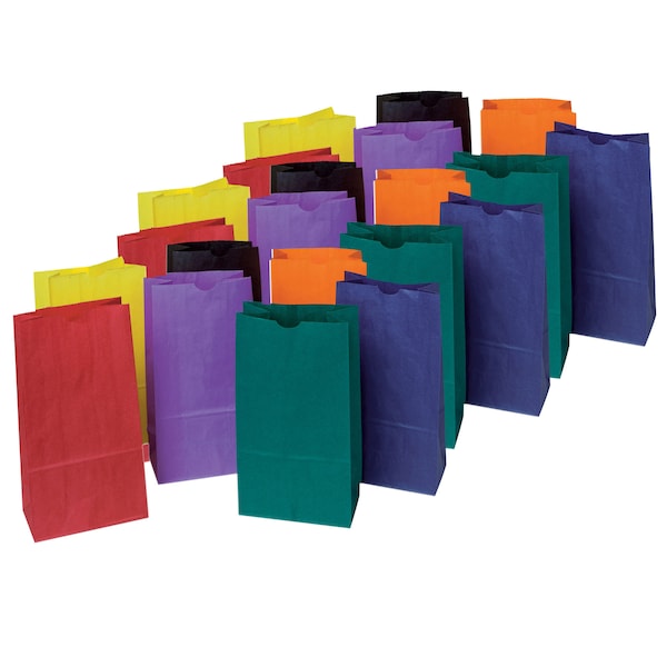 Rainbow Kraft Bag, Assorted Colors, 6 x 3.63 x 11, PK84